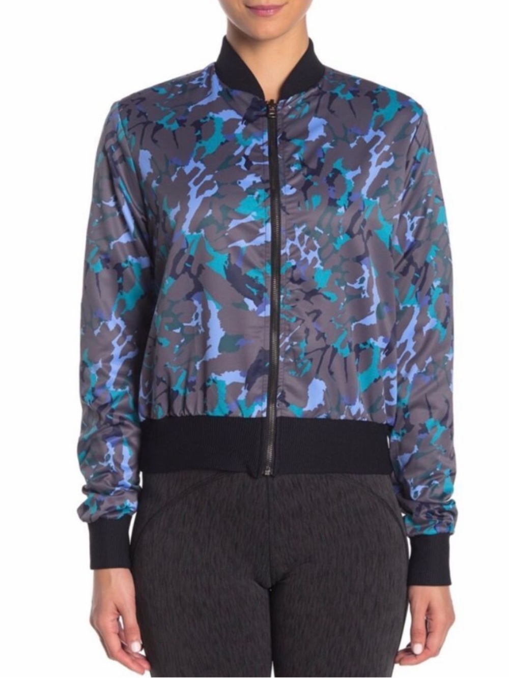Maaji Activewear Eight Track Reversible Bomber Jacket Size Large